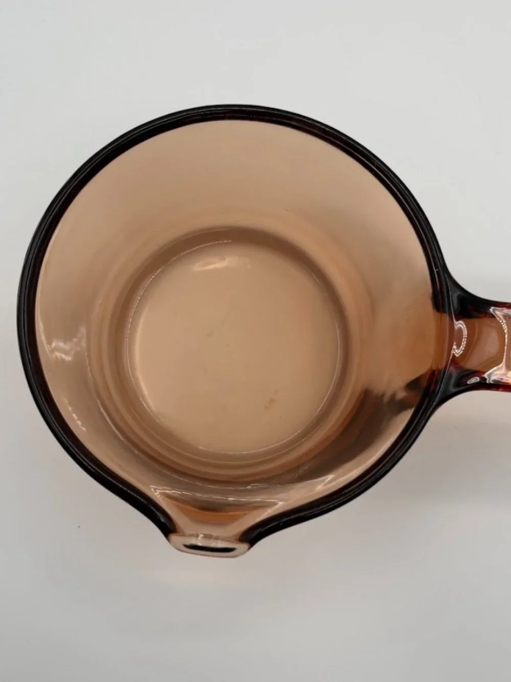 Vintage Corning Amber Vision Ware .7 Liter Sauce Pan Pot with Spout No Lid